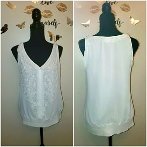 White House Black Market White Blouse